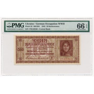 Ukraine 10 karbovantsiv 1942 - PMG 66 EPQ