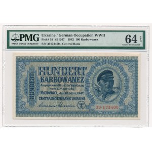 Ukraine 100 karbovantsiv 1942 - PMG 64 EPQ