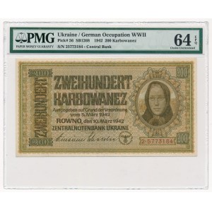 Ukraine 200 karbovantsiv 1942 - PMG 64 EPQ