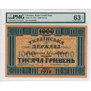 Ukraina - 1.000 hrywien 1918 -A- PMG 63 EPQ