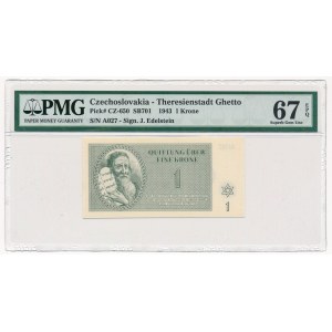 Czechoslovakia - Ghetto Theresienstadt - 1 krone 1943 - PMG 67 EPQ