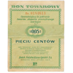 Pewex 5 centów 1960 -Ba- z klauzulą