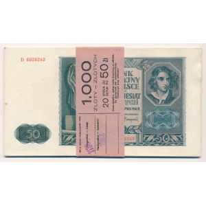 Paczka bankowa - 50 złotych 1941 -D- 20 sztuk 