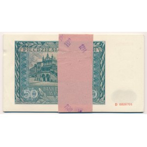 Paczka bankowa - 50 złotych 1941 -D- 20 sztuk 