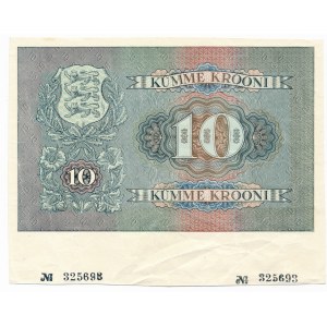 Estonia 10 kroonie - one sided print with serial number - interesting 