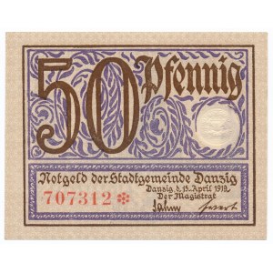 Gdańsk 50 fenigów 1919 - fioletowy 