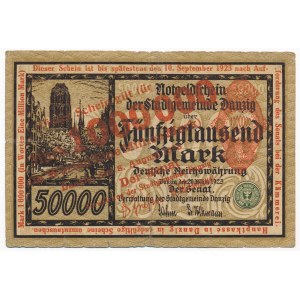 Gdańsk 1 milion 1923 - czerwony nadruk