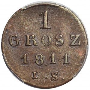 Księstwo Warszawskie, 1 grosz 1811 IS - PCGS AU55