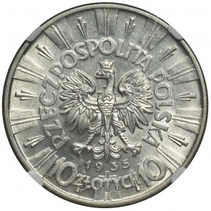 Piłsudski 10 złotych 1935 - NGC MS62