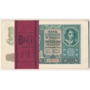 Paczka bankowa - 20 x 50 złotych 1940 -A- prawdziwa gratka