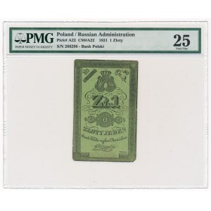 1 złoty 1831 Głuszyński - PMG 25 - ładny