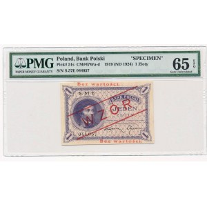 1 złoty 1919 WZÓR S.57 E - PMG 65 EPQ 