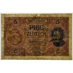 5 złotych 1919 S.7 B - PMG 15 - rzadka odmiana jednocyfrowa