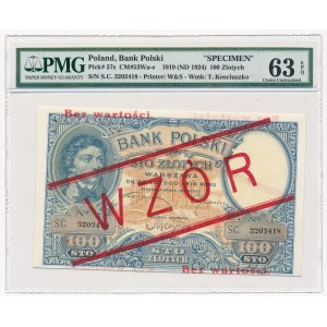 100 złotych 1919 WZÓR - PMG 63 EPQ - wysoki nadruk