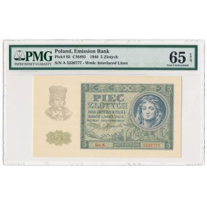 5 złotych 1940 -A- PMG 65 EPQ