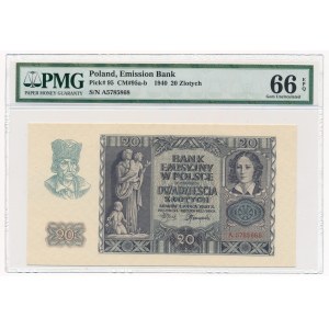 20 złotych 1940 -A- PMG 66 EPQ