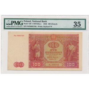 100 złotych 1946 -Mz- PMG 35 - rzadka seria zastępcza