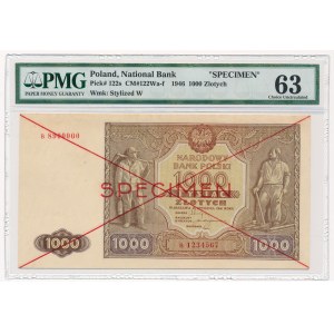 1.000 złotych 1946 SPECIMEN -B- rzadziej spotykany