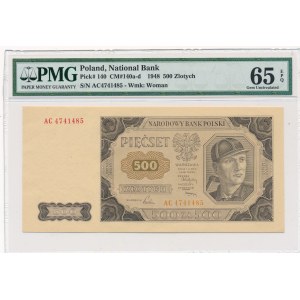 500 złotych 1948 -AC- PMG 65 EPQ