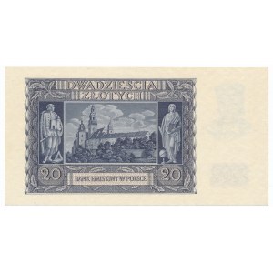 20 złotych 1940 WZÓR A 0000000 - Ekstremalnie rzadki