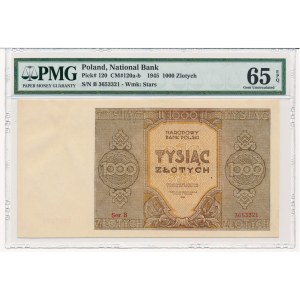 1.000 złotych 1945 -B- PMG 65 EPQ