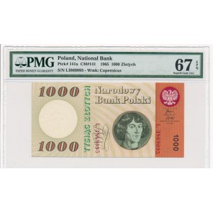 1.000 złotych 1965 -L- PMG 67 EPQ