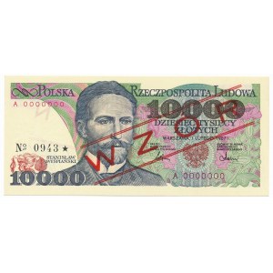 10.000 złotych 1987 WZÓR A 0000000 No.0943
