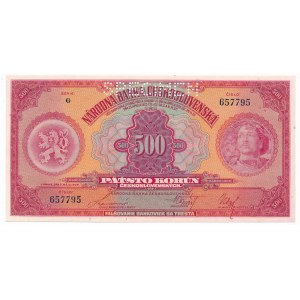 Czechosłowacja - 500 koron 1929 - SPECIMEN - 