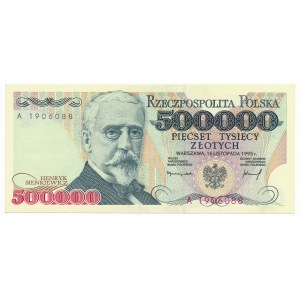 500.000 złotych 1993 -A- rzadka pierwsza seria