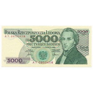 5.000 złotych 1986 -AY- pierwsza seria rocznika