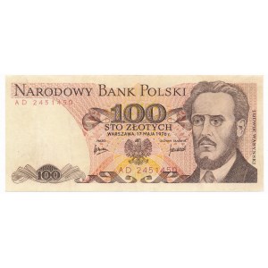100 złotych 1976 -AD- bardzo rzadka pierwsza seria