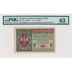 2 marki 1916 Generał -A- PMG 63 - rzadka odmiana