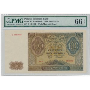100 złotych 1941 -D- PMG 66 EPQ 