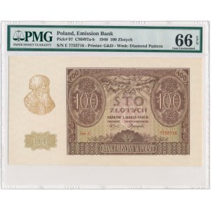 100 złotych 1940 -E- PMG 66 EPQ