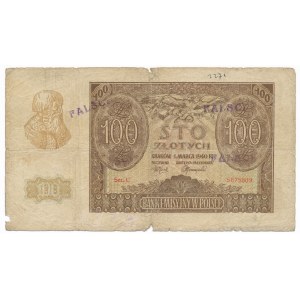 100 złotych 1940 - Falsyfikat z epoki - Emissionsbank - rzadki