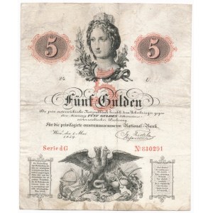 Austria - 5 guldenów 1859 - ładnie zachowany
