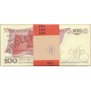 Paczka bankowa 100 złotych 1986 -SM- 100 sztuk