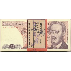 Paczka bankowa 100 złotych 1988 -SU- 100 sztuk