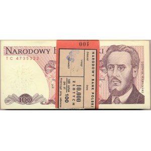 Paczka bankowa 100 złotych 1988 -TC- 100 sztuk