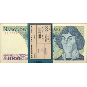 Paczka bankowa 1.000 złotych 1982 -HS- 100 sztuk