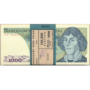 Paczka bankowa 1.000 złotych 1982 -KD- 100 sztuk