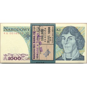 Paczka bankowa 1.000 złotych 1982 -KG- 100 sztuk