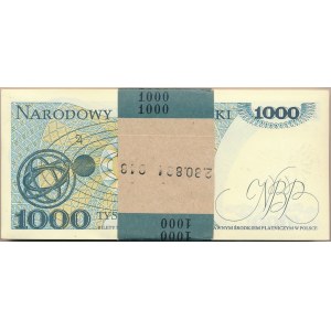 Paczka bankowa 1.000 złotych 1982 -KG- 100 sztuk