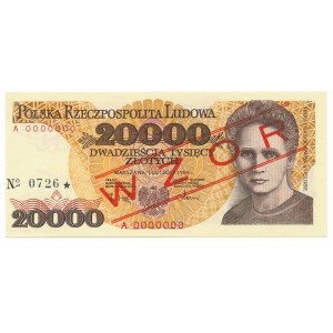 20.000 złotych 1989 A 0000000 No.0726