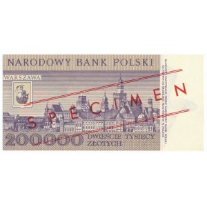 200.000 złotych 1989 WZÓR A 0000000 No.0245 - rzadszy