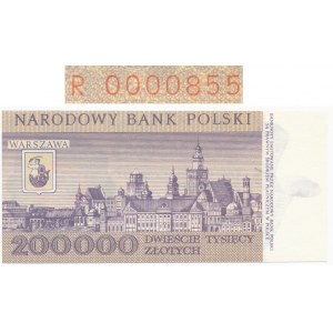 200.000 złotych 1989 -R- 0000855 - niski numer