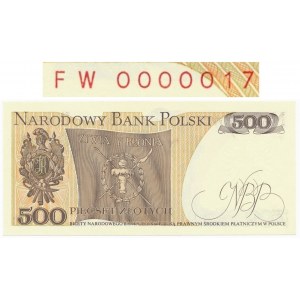 500 złotych 1982 -FW 0000017- niski numer seryjny