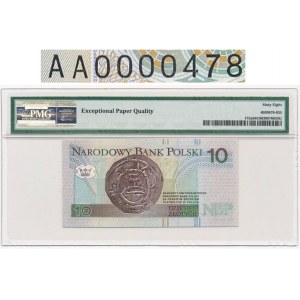 10 złotych 1994 -AA- 0000478 - PMG 68 EPQ - bardzo niski numer