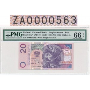 20 złotych 1994 -ZA-0000563-PMG 66 EPQ - seria zastępcza
