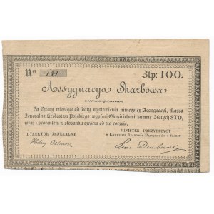 Asygnacja Skarbowa na 100 złotych 1831 - Kolekcja Dąbrowskiego - rzadsza